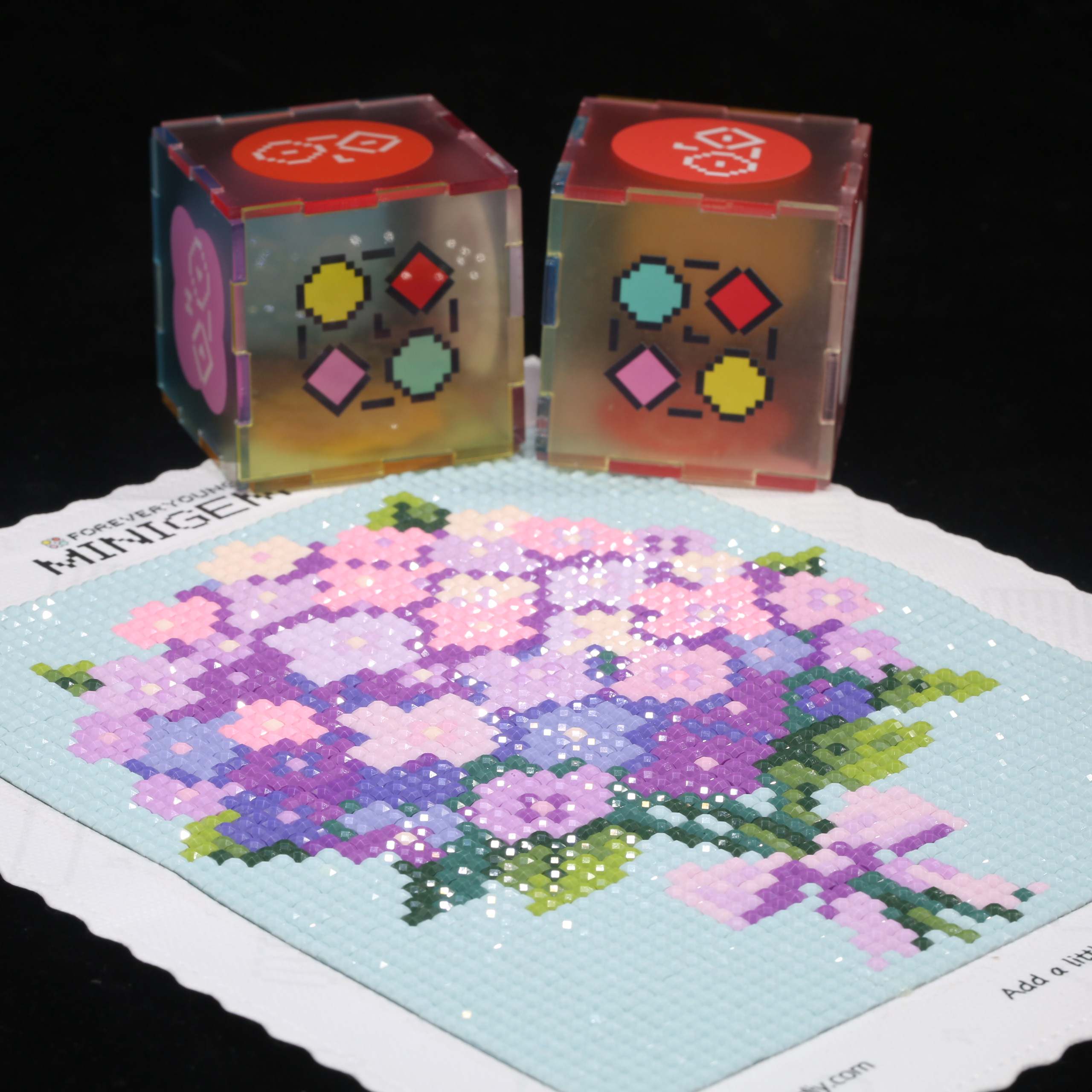 5D Diamond Painting Kit Full Drill - Minigem ® Paarse hortensia 5D diamantschilderset,