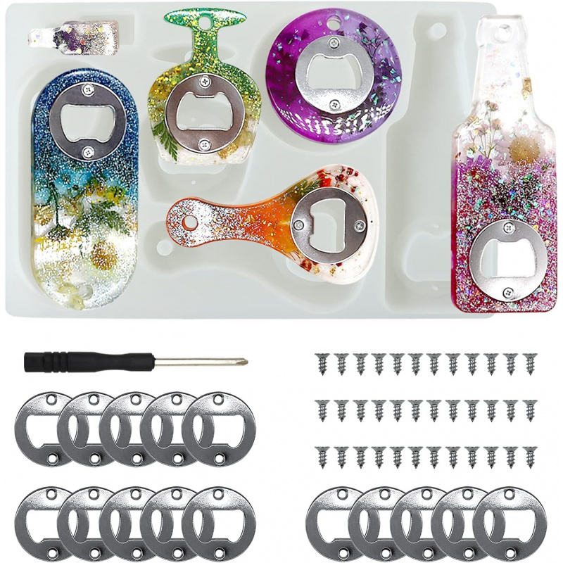 Silicone Epoxy Resin Molds Set - Flessenopener harsvorm, bier siliconen set met
