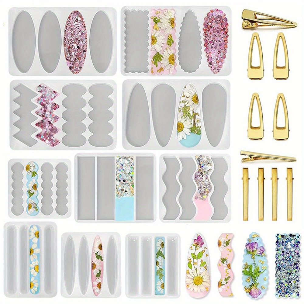 Een set van 10 diepe haarspeld - Silicone Epoxy Resin Molds Set recensie en prijs