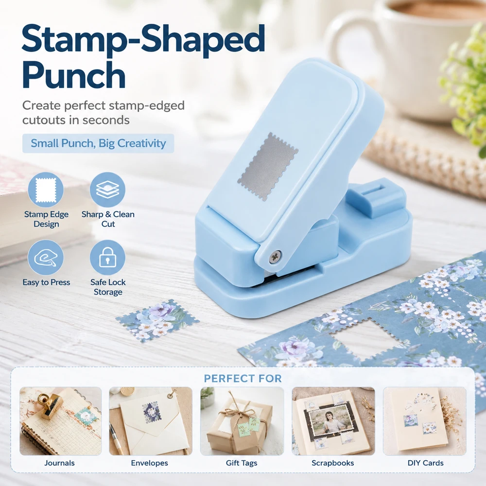 Postzegelrand papierpons voor  - Scrapbooking recensie en prijs