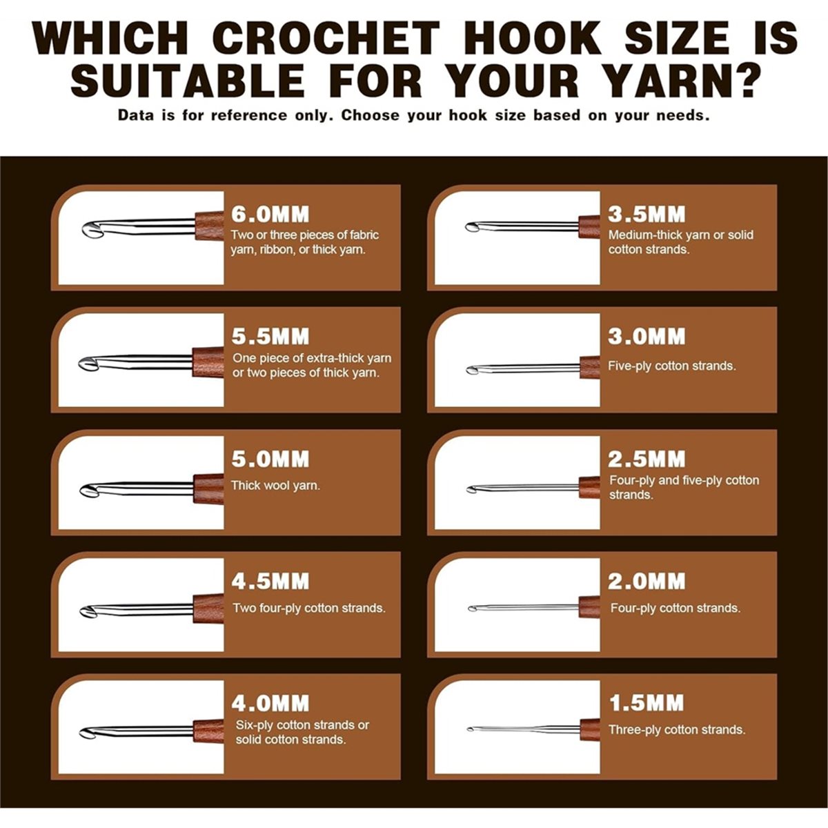 AT16 5 stuks haaknaald, 5 mate - Wooden Crochet Hooks Ergonomic Handle recensie en prijs