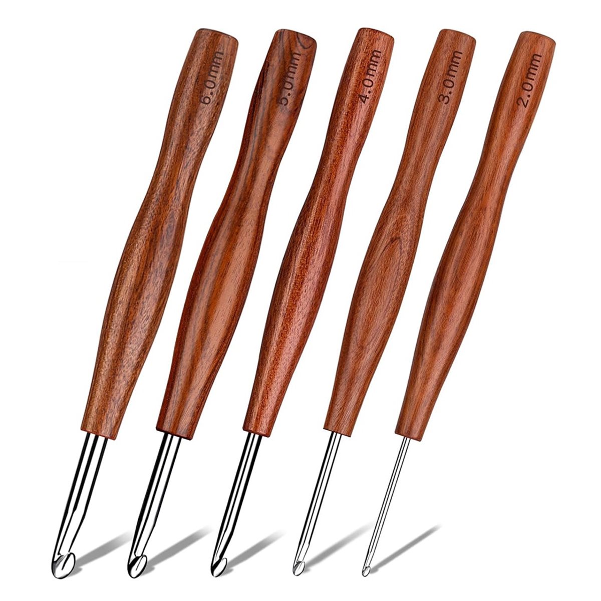 AT16 5 stuks haaknaald, 5 mate - Wooden Crochet Hooks Ergonomic Handle recensie en prijs