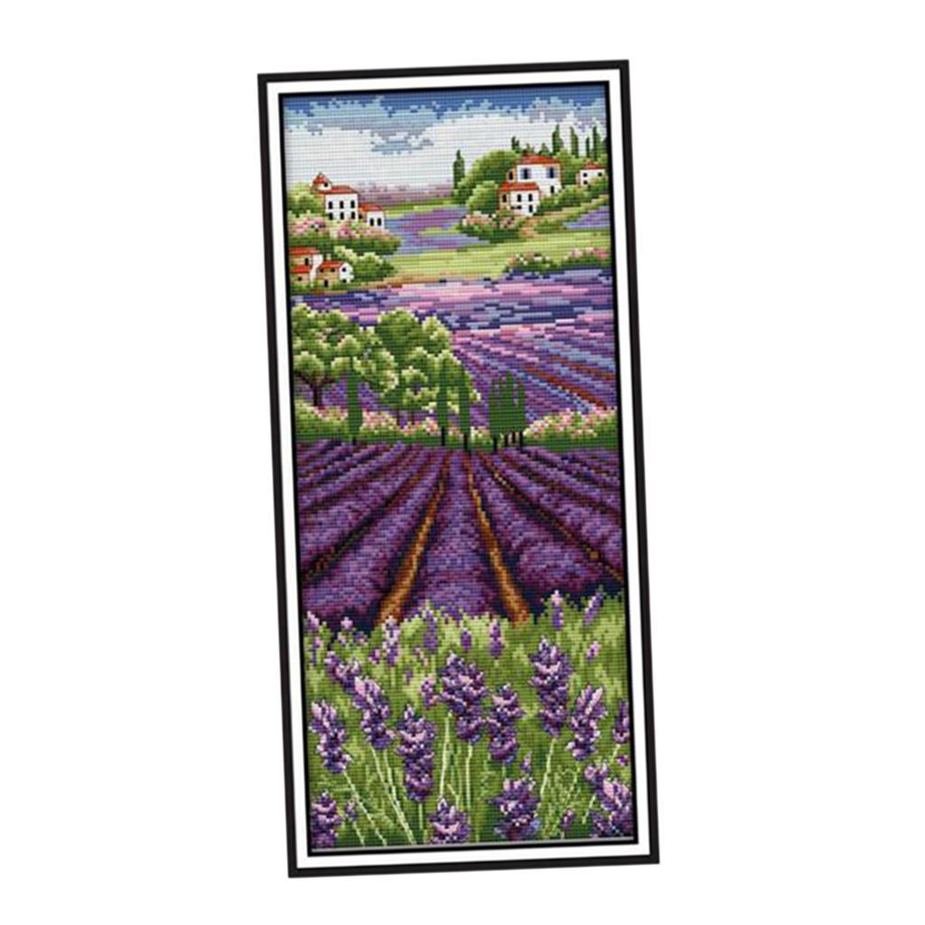 Lavendelbloemen gestempelde bo - Cross Stitch Stamped Kits Beginners recensie en prijs