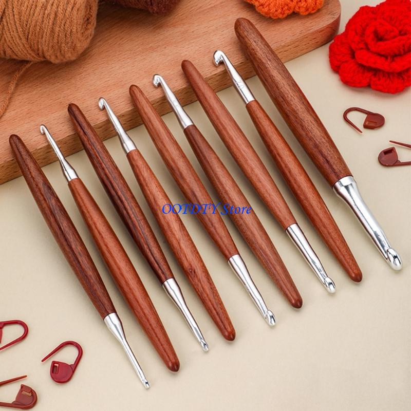 367A 8 Stuks Ergonomische Hout - Wooden Crochet Hooks Ergonomic Handle recensie en prijs