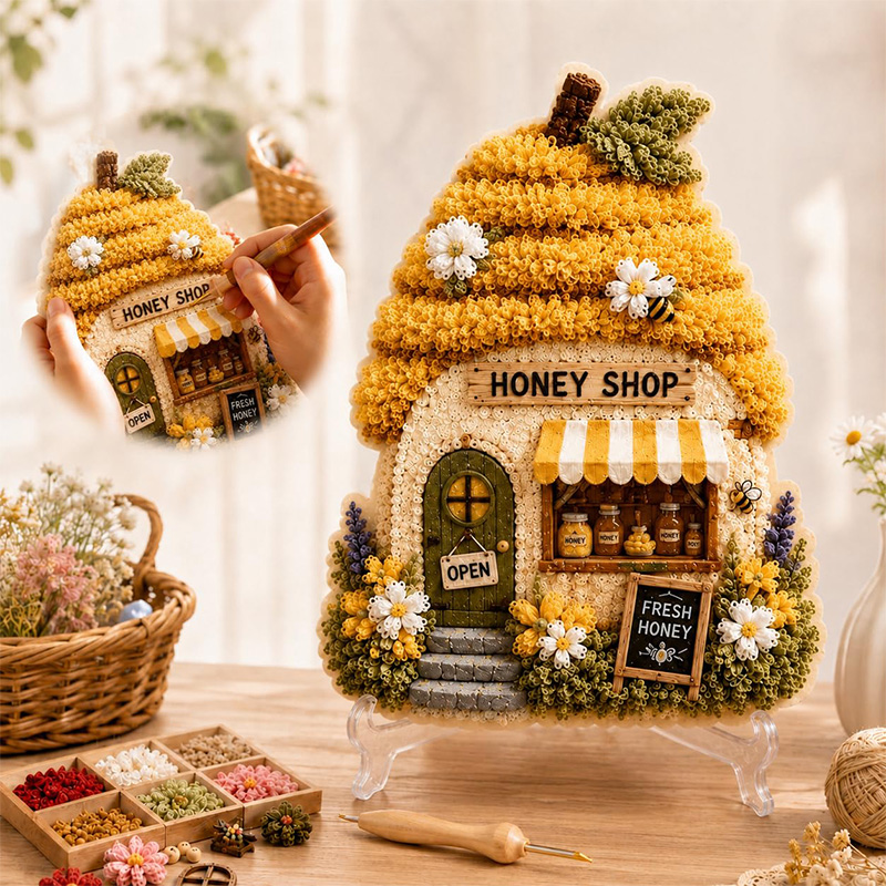 3D Mushroom House Poke Art DIY - Sewing recensie en prijs