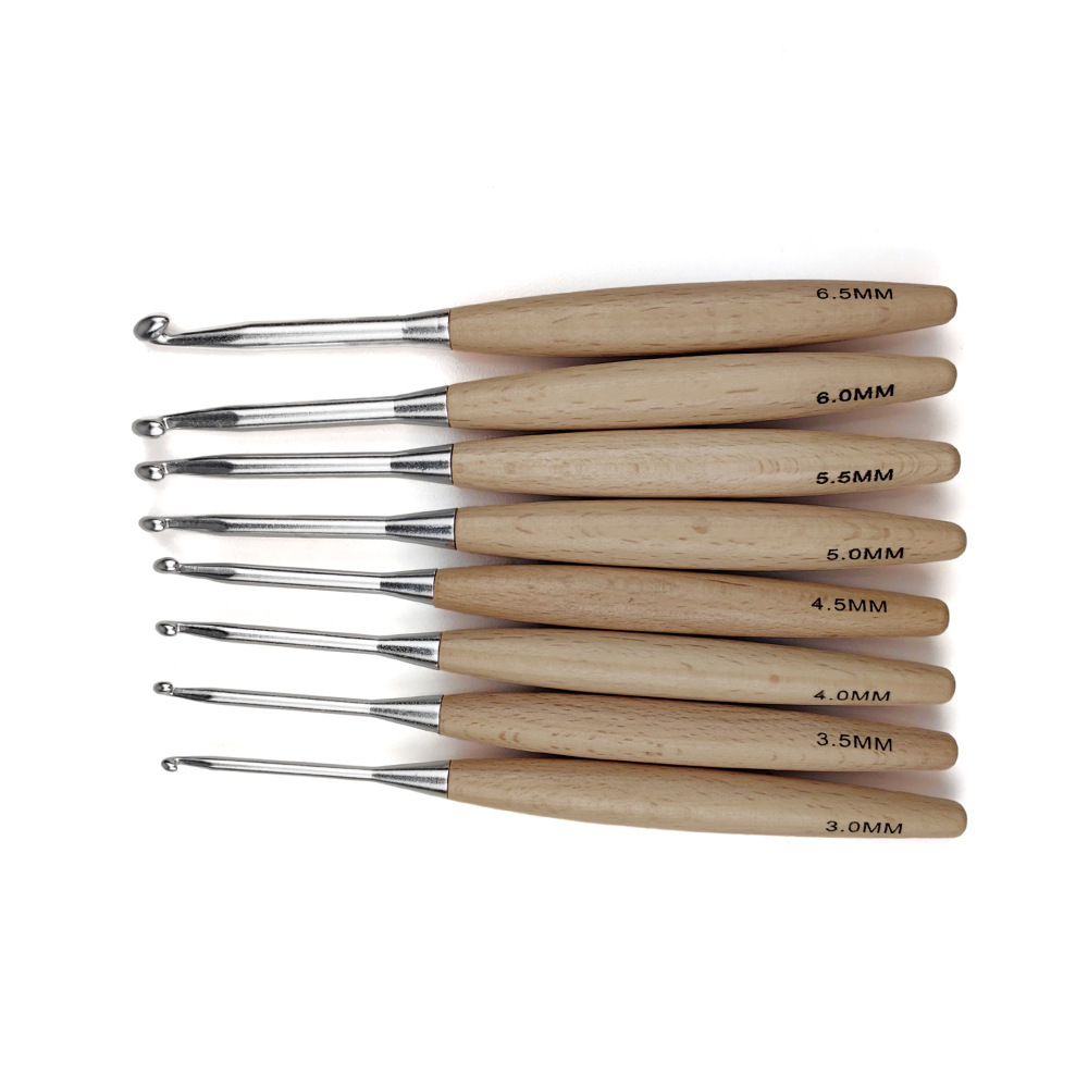 8 stuks houten haaknaalden 16, - Wooden Crochet Hooks Ergonomic Handle recensie en prijs