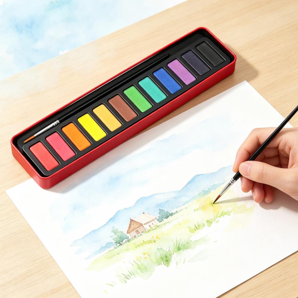 Draagbare aquarelverfset, vast - Watercolor Paint Set Solid Pigment recensie en prijs
