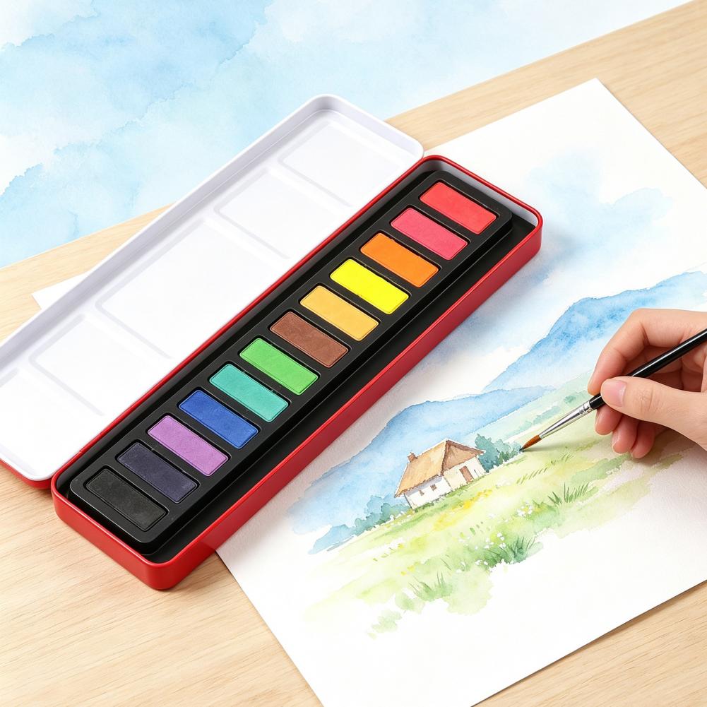 Draagbare aquarelverfset, vast - Watercolor Paint Set Solid Pigment recensie en prijs