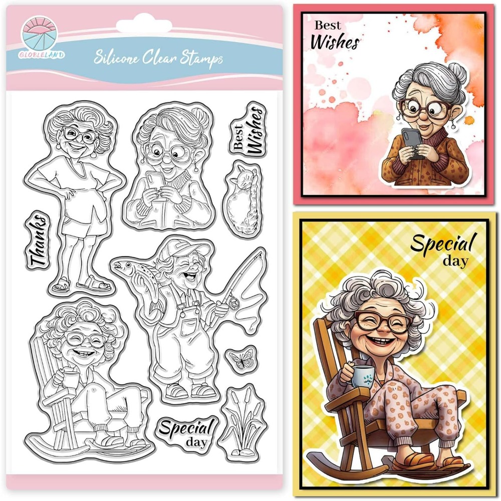 Lachende oude dame duidelijke  - Clear Silicone Stamps For Card Making recensie en prijs